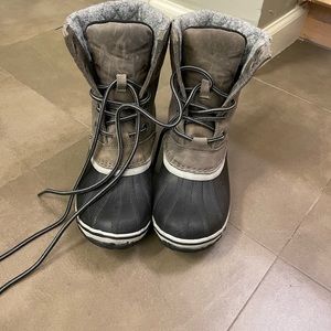 Sorel Women's Slimpack Lace II Snow Boot, Quarry, Black, 7.5 M Great condition